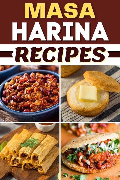 These masa harina recipes range from dinner and bread to dessert. It's the unsung hero of Mexican cuisine, responsible for tamales, tortillas, and more. Chili Recipe With Masa Harina, Masa Recipes Tortillas, Masa Recipes Ideas, What To Make With Masa Flour, Easy Masa Recipes, Recipes With Masa, Masa Harina Dessert Recipes, What To Make With Masa Harina, Recipes Using Corn Masa Flour