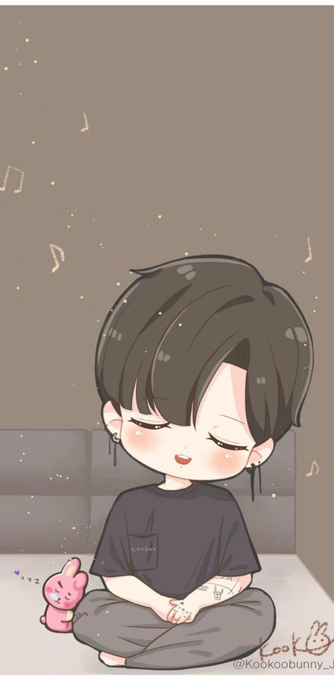 Jungkook Cartoon Wallpaper, Jungkook Animation, Jungkook Cartoon, Animation Wallpaper, Bts Army Logo, Cartoon Songs, Jungkook Fanart, Pinturas Disney, Wallpaper Art