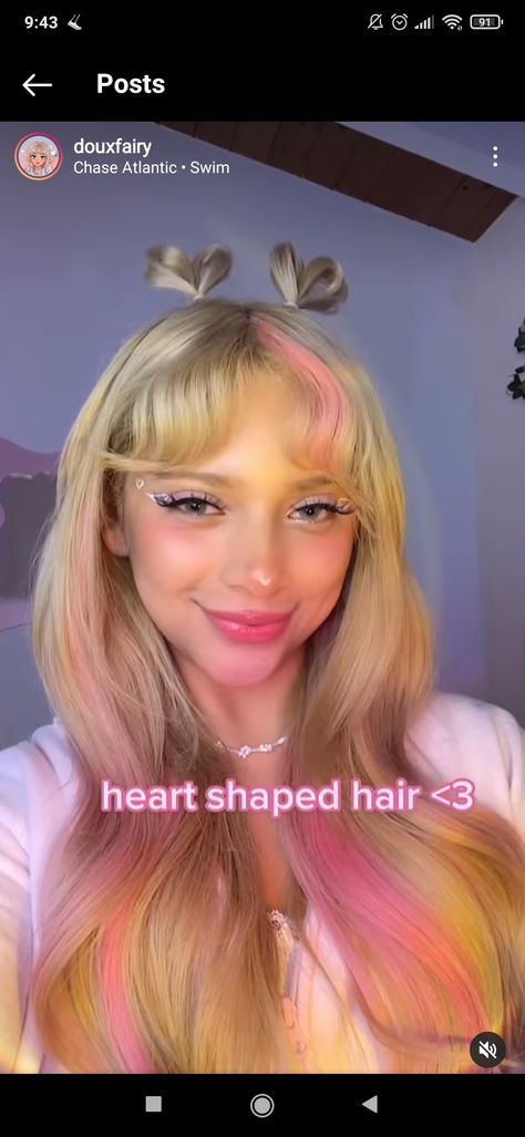 Different Types Of Pigtails, Heart Hairstyle Pigtails, Alt Hairstyles Pigtails, Heart Shaped Pigtails, Alt Pigtails, Kpop Concert Hairstyles, Korean Hair And Makeup, Heart Shaped Hairstyles, Pigtails Drawing