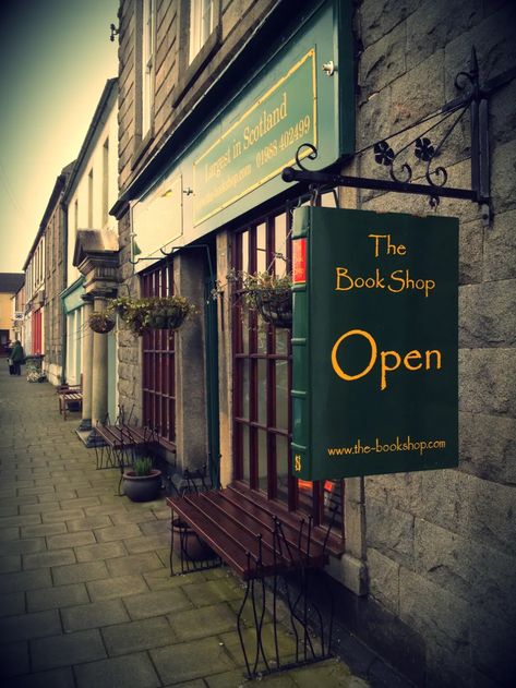 The Bookshop, Wigtown, ScotlandThe biggest second-hand store in Scotland has a mile of shelving and over 100,000 books. It also has a lovely story: “Jessica Fox worked for NASA in LA, loved books and had always wanted to visit Scotland. She Googled ‘Secondhand bookshop, Scotland’, and this was the first to pop up. She ended up working there”. Bookstore Cafe, Deco Nature, Book Cafe, 사진 촬영 포즈, Shop Sign, Book Shop, Weird And Wonderful, Book Nooks, Library Books