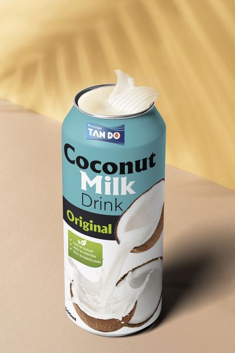 Coconut Milk Packaging, Coconut Milk Packaging Design, Coconut Oil Packaging, Coconut Milk Drink, Ice Chocolate, Milk Packaging, Coconut Drinks, Packaging Label Design, Butterfly Logo