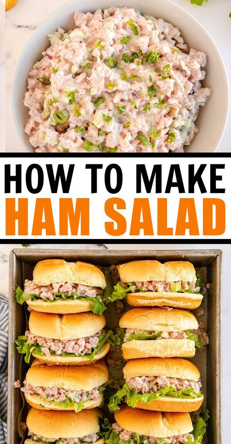 Cold Lunch For A Crowd, Southern Egg Salad Recipe, Ham Salad Sandwiches, Ham Salad Spread, Ham Spread Recipe, Making Ham, Ham Salad Sandwich, Salad Dip, Ham Salad Recipes