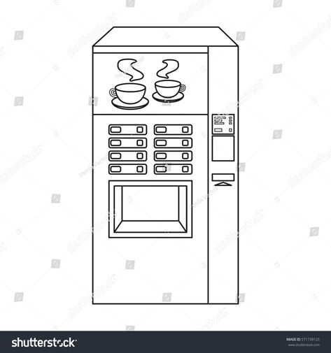 Office coffee vending machine icon in outline style isolated on white background. Office furniture and interior symbol sto #Ad , #Paid, #outline#icon#isolated#style Vending Machine Drawing, Interior Symbol, Vending Machine Design, Machine Drawing, Wedding Website Template, Ideas Sketch, Coffee Vending Machines, Office Coffee, Vending Machine