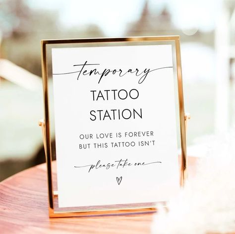 HappyTimesDigital - Party Games, Signs for Baby Shower, Bridal Shower - Etsy Wedding Tattoo Station, Tattoo Station Sign, Tattoo Sign, Tattoo Bar, Tattoo Wedding, Tattoo Station, Sign Tattoo, Tattoo Signs, Etsy Wedding Favors