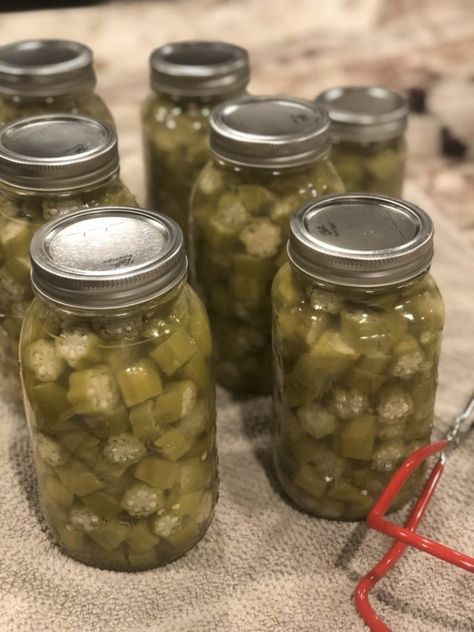 Canned Okra For Frying, How To Can Okra, Okra Canning Recipes, Canned Okra Recipes, Canning Okra For Frying, Canned Okra, Canning Okra, Preserves Recipes, Aip Sides