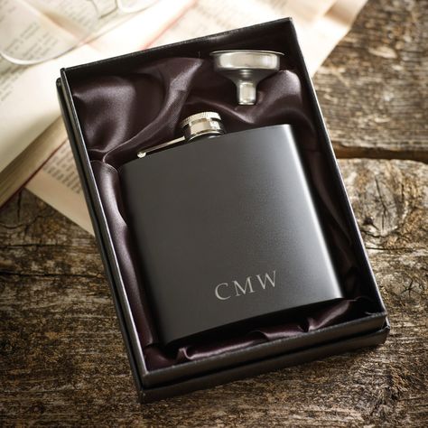 Personalised Hip Flask, Groomsmen Gift, Gifts for Men, Initials, Wedding Gift, Gift Ideas, Birthday Gift, Stag Do, Matt and Leather Finish Groomsmen Gifts Flask, Personalised Hip Flask, Personalized Engraved Gifts, Initial Design, Gender Reveal Party Decorations, Wedding Initials, Stag Do, Leather Finish, Groomsmen Gift