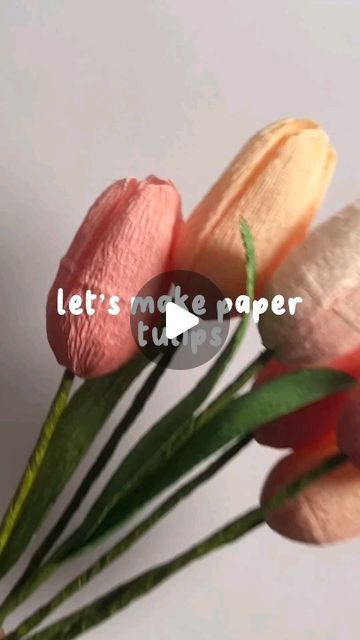 Paper Tulips, Crepe Paper Flowers Tutorial, Beautiful Tulips, Trending Crafts, Artificial Leaf, Crepe Paper Flowers, Paper Flower Tutorial, Leaf Flowers, Crepe Paper