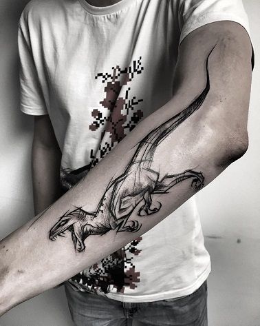 Tatoo Dog, Tattoos Masculinas, Dinosaur Tattoo, Sketch Style Tattoos, Dinosaur Tattoos, Female Tattoos, Kunst Tattoos, Men Tattoos, Retro Tattoos