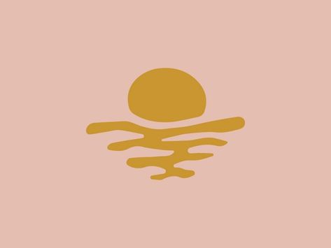 Golden Sunset | The Tuesday Club by Addie Kitchen on Dribbble Sunset Icon, Wedding Stationary Design, Mighty Mike, Sunset Illustration, Minimal Shirt Design, Sunset Logo, Draw Logo, Sunset Graphic, Beach Logo