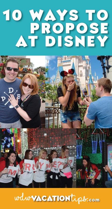 Ten ways you can surprise your princess with a proposal at Walt Disney World. Disney World Proposal, Disneyland Proposal, Disney Proposal, Places To Propose, Disney Engagement Rings, Disney Engagement, Ways To Propose, Disney Weddings, Disney World Planning