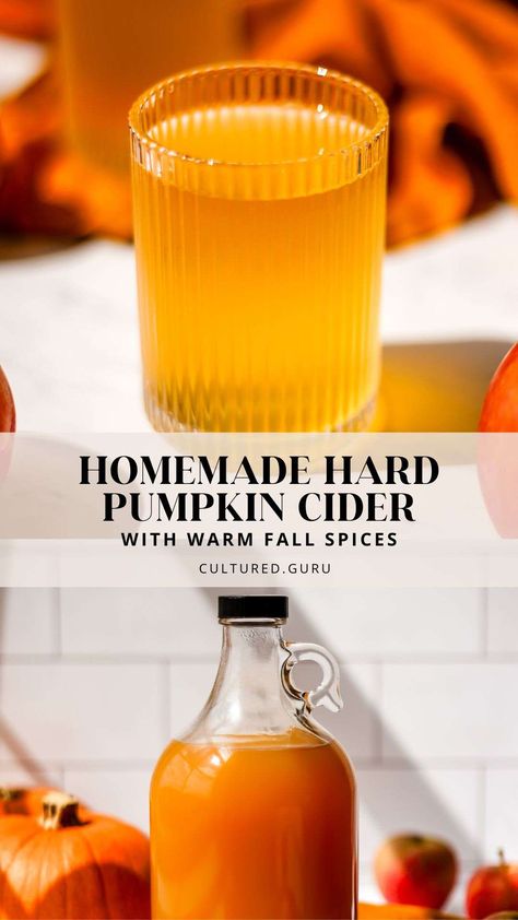 Strawberry Cider, Booze Recipes, Homemade Booze, Mead Recipes, Hard Cider Recipe, Pumpkin Cider, Making Hard Cider, Fermented Drinks, Diy Alcohol