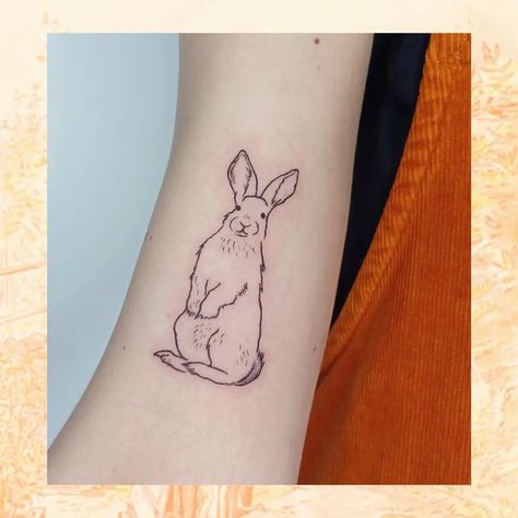 Alex, London Tattoo Artist and Illustrator on Instagram: "A bunny for Rosie's first tattoo, such a privelage to do, thank you! 🐇 🧡 ° ° ° ° #rabbittattoo #animaltattoo #finelinetattoo #bunnytattoo #animallovers #illustrationtattoo #londontattooartist" Fox Rabbit Tattoo, Jack Rabbit Tattoo, Rabbit Tattoo, Bunny Tattoos, Rabbit Tattoos, Fox And Rabbit, London Tattoo, Jack Rabbit, A Bunny