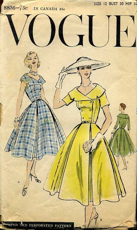 Vintage Clothes Patterns, Vintage Vogue Patterns, Vintage Vogue Sewing Patterns, Decades Of Fashion, Patron Vintage, Vogue Vintage, Vintage Dress Patterns, Vogue Sewing, Vogue Sewing Patterns