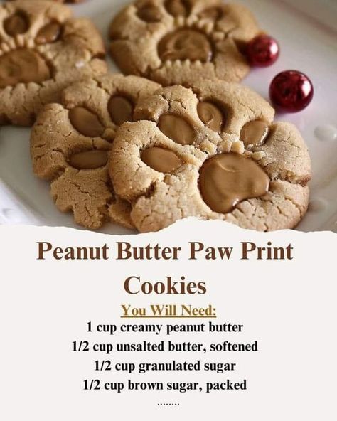 Homemade and Lovin It | Peanut Butter Paw Print Cookies 🐾🍪 | Facebook Peanut Butter Paw Cookies, Peanut Butter Paw Print Cookies, Paw Print Cookies, Paw Cookies, Peanut Butter Kiss, Peanut Butter Blossoms, Homemade Candy, Homemade Candies, Cookies Ingredients