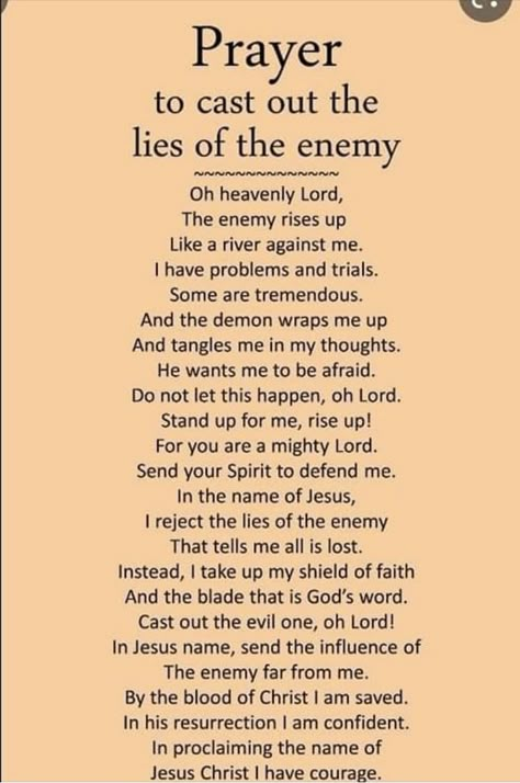 Prayers Against Rejection, Rebuke The Enemy Prayer, Rebuke The Enemy, Praying Quotes, 2024 Prayers, Exam Prayer, Bible Quotes About Faith, Bible Quotes Background, Bedtime Prayers