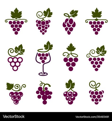 Green Grapes Drawing, Grape Graphic, Grape Vector, Grape Logo, Grapes Illustration, Grape Drawing, Grape Painting, Bunch Of Grapes, Grape Pattern