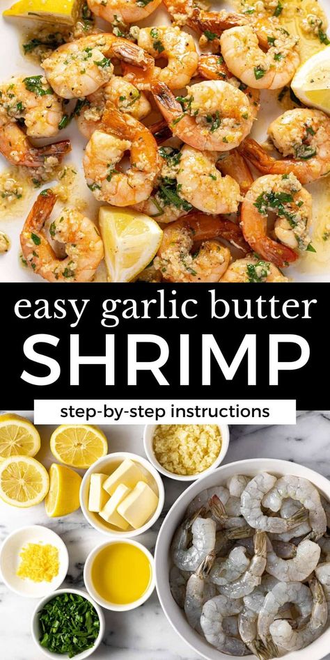 Easy 10-Minute Garlic Butter Shrimp Recipe Healthy Mediterranean Dinner, Mediterranean Baked Cod, Mediterranean Baked Fish, Easy Garlic Butter Shrimp, Easy Garlic Butter, Buttered Shrimp Recipe, Creamy Cajun Shrimp Pasta, Night Recipes, Garlic Butter Shrimp