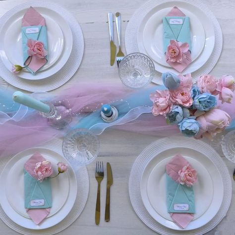 PINK-BLUE Wedding package Blue And Pink Wedding, Sweet 16 Themes, Gender Reveal Party Decorations, Blue Themed Wedding, Dinner Themes, Blue Table, Reveal Party, Pink Parties, Reveal Parties