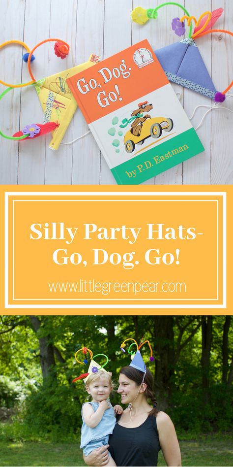 Go Dog Go Birthday Party, Dr Seuss Classroom, Dog Party Hat, Reading Together, Go Dog Go, Lego Themed Party, Dr Seuss Birthday Party, Dog Themed Parties, Silly Hats