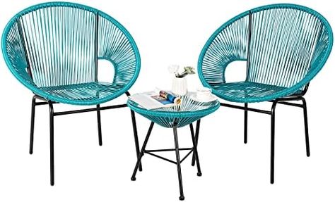 All Weather Patio, Acapulco Chair, Rattan Furniture Set, Outdoor Patio Furniture Sets, Garden Backyard, Glass Top Table, Bistro Set, Patio Set, Patio Furniture Sets