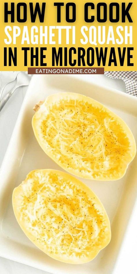 Spaghetti Squash Microwave, Marinara Sauce From Scratch, Spaghetti Squash Alfredo, Easy Spaghetti Squash, Spaghetti Squash Recipes Easy, Spaghetti Squash Noodles, Cook Spaghetti Squash, How To Cook Squash, Cooking Spaghetti Squash