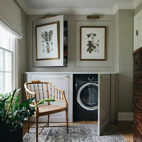 Hidden Laundry, Laundry Room Inspiration, Ideas Hogar, Boot Room, Laundry Mud Room, Laundry Room Design, Tiny Homes, Home Decor Tips, Washer And Dryer