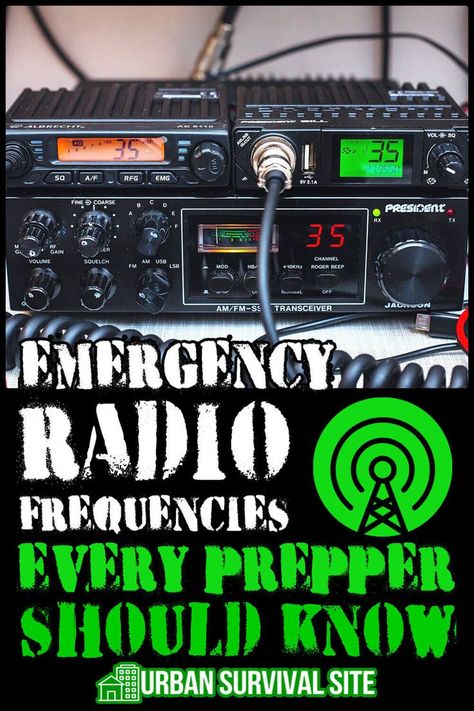 Radio is still one of the most effective means of communication out there. However, you'll need to know which frequencies to use. Mobile Ham Radio, Ham Radio Kits, Ham Radio Equipment, Radio Equipment, Radio Kit, Emergency Prepardness, Emergency Radio, Radio Channels, Ham Radio Antenna