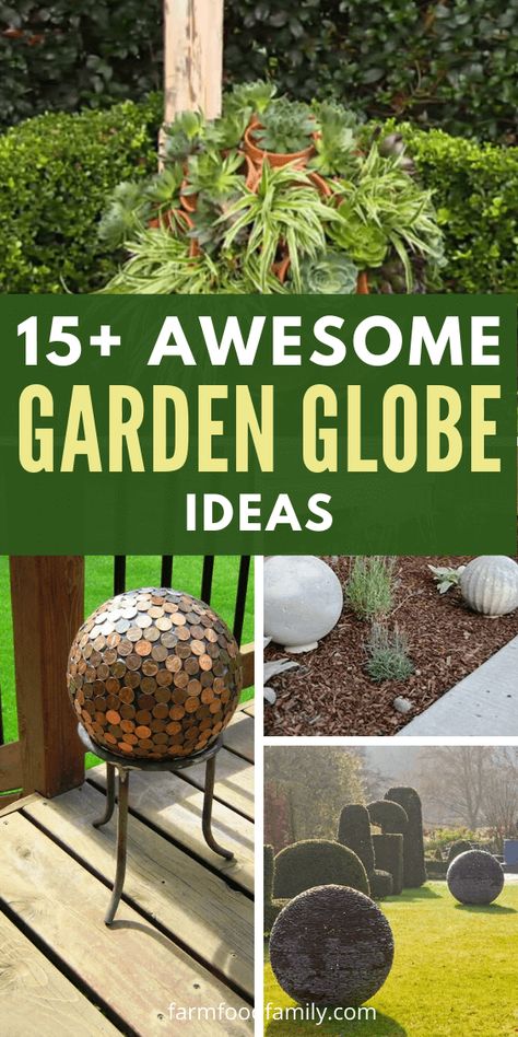 Do gazing balls attract birds? How do you make a mosaic globe garden? These questions that can be answered by awesome diy garden globes in this post. Mosaic Globe, Outdoor Window Decor, Globe Ideas, Bowling Ball Garden, Gazing Globe, Gazing Balls, Garden Spheres, Garden Globes, Garden Balls