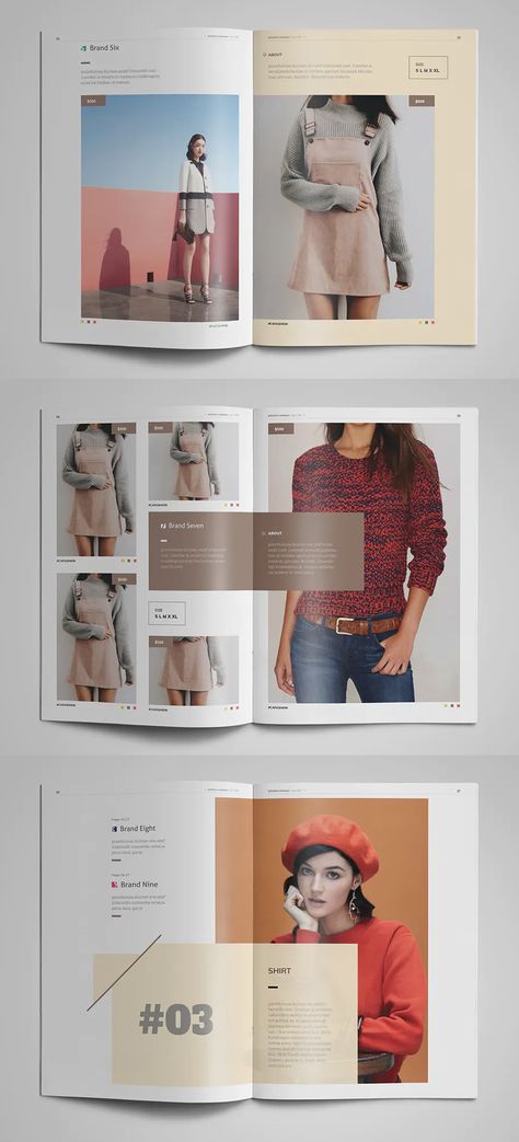 Catalogue / Lookbook Template InDesign - 68 pages Fashion Lookbook Layout Ideas, Apparel Catalog Design, Lookbook Design Layout Catalog, Cloth Catalogue Design, Clothes Catalogue Design, Clothing Catalogue Design Layout, Fashion Catalogue Design, Catalog Clothes, Fashion Lookbook Layout