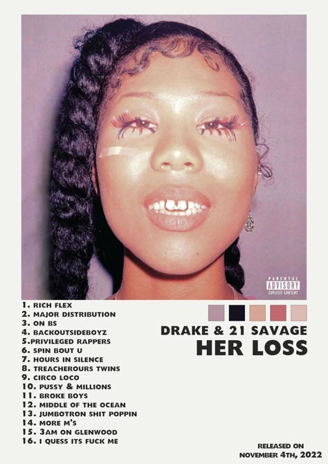 Drake 21 Savage, Drake Album Cover, Drakes Album, Her Loss, Rap Album Covers, The Weeknd Poster, Music Poster Ideas, Cool Album Covers, Music Album Art