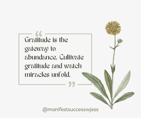 🌟 Gratitude is the Gateway to Abundance 🌟 Cultivate gratitude and watch miracles unfold in your life. When you appreciate the blessings around you, you open the door to even more abundance and joy. Embrace gratitude as a daily practice and witness the magic it brings. ✨🙏 #Gratitude #Abundance #Miracles #Positivity #Mindfulness #Appreciation #Thankful #Blessings #LawOfAttraction #Manifestation #PositiveVibes #DailyGratitude #CultivateJoy #MindfulLiving #Empowerment #BelieveInMagic #Positivit... Gratitude Magic, Digital Grimoire, Daily Gratitude, Open The Door, Daily Practices, Believe In Magic, Mindful Living, Words Of Encouragement, Daily Quotes