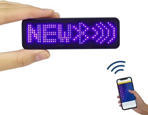 Amazon.com : VBLab Wireless Bluetooth LED Name Badge Upgraded Rechargeable Name Tag (Blue) : Office Products The Equalizer, Tech Ideas, Animation Types, Effect Light, Blue Office, Create Picture, How To Make Animations, Power Button, Name Badges