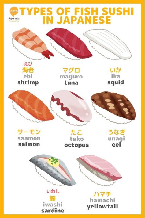 Foods In Japanese, Japanese Food Names, Japanese Vocab, Traditional Japanese Food, Fish Sushi, Sushi Salmon, Bubble Tea Flavors, Instagram Food Pictures, Chinese Street Food