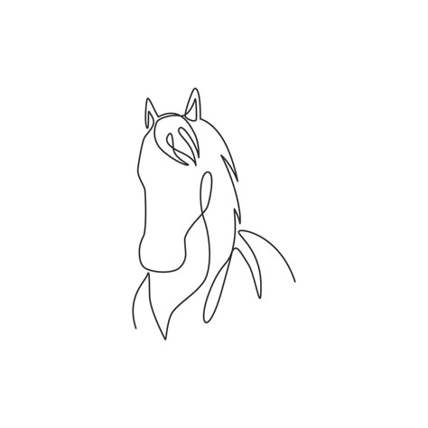 Horse Line Art, Horse Doodle, Horse Head Drawing, Horse Outline, Animal Symbol, Horse Tattoo Design, Cute Pony, Cute Ponies, Logo Identity