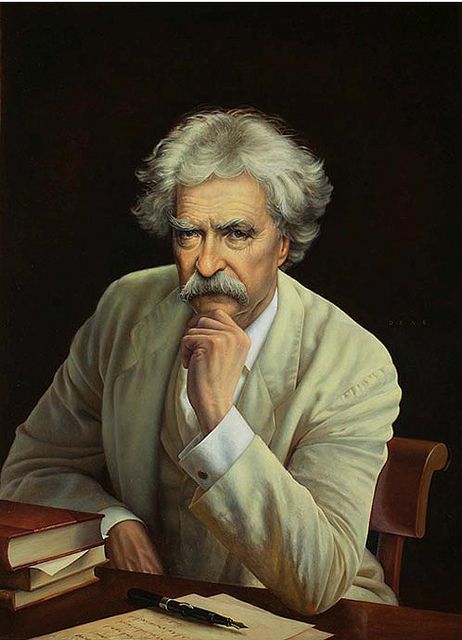 Mark Twain, 2008 magazine cover art, oil on panel by Michael Deas Colonel Sanders, Adventures Of Tom Sawyer, American Gallery, Adventures Of Huckleberry Finn, Huckleberry Finn, Tom Sawyer, Writer Quotes, Mark Twain, Michael J