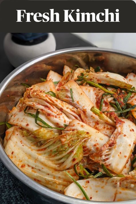 Quick and easy kimchi, ready to eat on the same day. #kimchi Fresh Kimchi Recipe, Making Kimchi, Quick Kimchi, Fresh Kimchi, Easy Kimchi, Cabbage Kimchi, Seonkyoung Longest, Kimchi Recipe, Korean Dishes