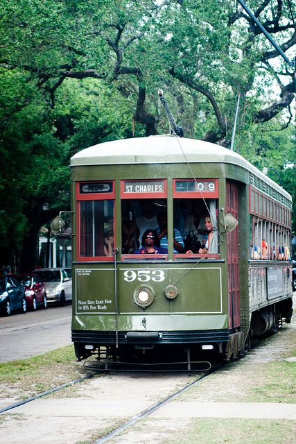 St. Charles St Street Car-My grandpa was a streetcar conductor on this line. St Street, Louisiana Homes, Trolley Cart, Garden District, Railway Museum, St Charles, Light Rail, Big Easy, New Orleans Louisiana