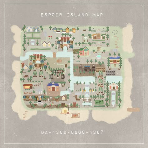 Animal Crossing Dream Codes, Acnh Dream Codes, Acnh Maps, Acnh Dream Address, Dream Code, Animal Crossing Island Inspo, Dream Address, Map Layout, Water Island