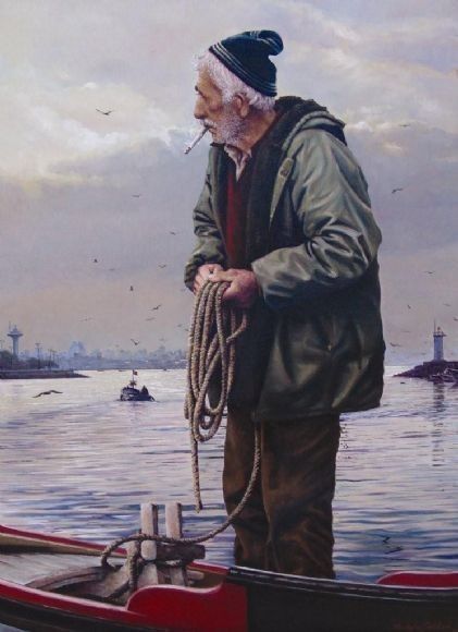 Old Fisherman, Sea Illustration, Maritime Art, Fishing Pictures, Travis Fimmel, Boat Painting, Human Poses Reference, Human Poses, Interesting Faces