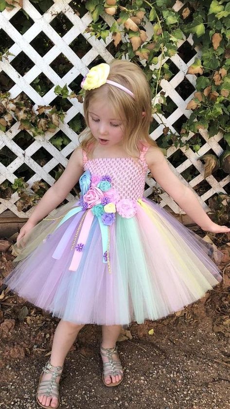 Unicorn Tutu Dress, Pink Birthday Dress, Pink Flower Girl Dress, Unicorn Birthday Outfit, Pink Flower Girl, Pink Tutu Dress, Diy Tutu, Pink Flower Girl Dresses, Unicorn Dress