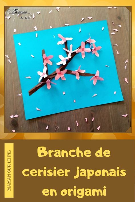 Branche de cerisier japonais en Origami {RV Sur Le Fil} - Maman Sur Le Fil Land Art, Rv, Origami, Scrapbooking, Clock, Japan, Wall