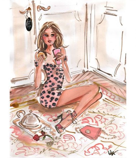 ♔ Izak Zenou - Artiste Français Henri Bendel Illustration, French Art Prints, Girly Graphics, Parisian Art, Fashion D, Fairytale Illustration, Fashion Illustration Sketches, French Girls, Cute Little Drawings