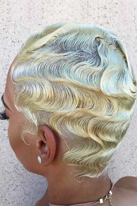 Soft Finger Waves Short Hair Black Women, Keys Aesthetic, Colored Locs, Art Feminism, Finger Waves Short Hair, Black Waves, Pixie Mullet, African Natural Hairstyles, Finger Wave Hair