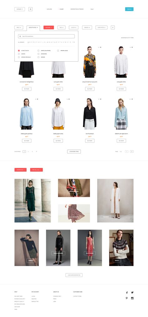 Fashion Website Filter UI Design Filter Ui Design, Fashion Web Design, Fashion Website Design, Website Design Inspiration Layout, Ui Design Website, Filter Design, Ecommerce Design, Web Ui Design, Web Design Projects