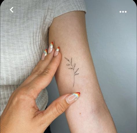 Christian Palm Leaf Tattoo, Tattoo Olive Leaf, Olive Branch Tattoo Minimalist, Subtle Name Tattoos, Tiny Olive Branch Tattoo, Olive Tree Tattoo For Women, Tiny Leaf Tattoo, Olive Leaves Tattoo Design, Fine Line Olive Branch Tattoo