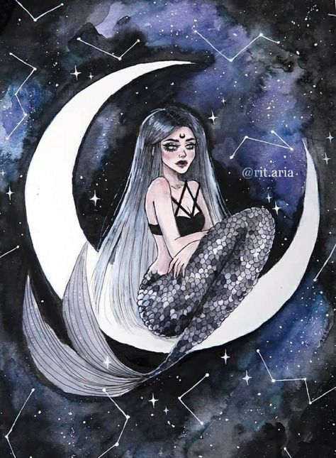 Gothic Images, Witch Wallpaper, Fantasy Mermaids, Mermaids And Mermen, Dope Cartoon Art, Magical Art, Girly Art Illustrations, Witch Art, Mermaid Art