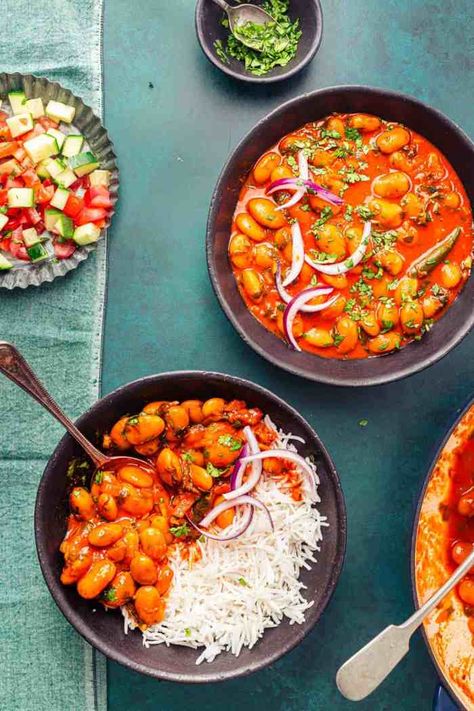 Indian Salad, Bean Curry, Canned Butter, Beans Curry, Dairy Free Cream, Making Butter, Easy Butter, Nigella Seeds, Vegan Beans