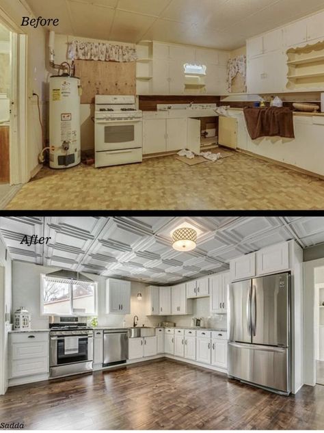 Fixer Upper House Ideas, Cam Movie, Mobile Home Redo, Home Flip, Old Home Renovation, Remodeled Homes, Old Houses Renovation, Kitchen Renovation Design, Mobile Home Makeovers