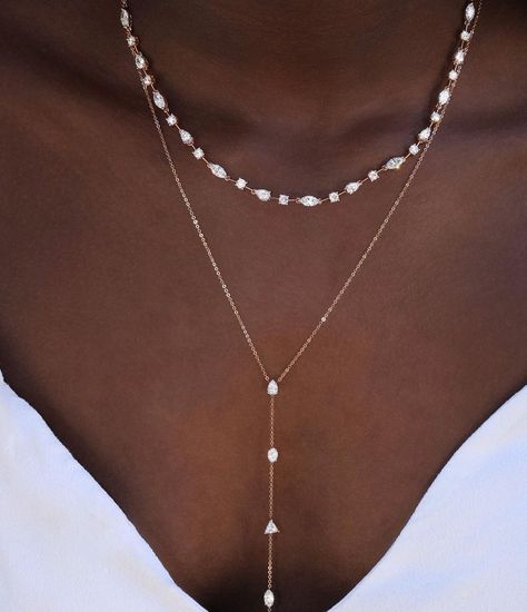 Anita Ko on Instagram: “NEW✨The Gemma necklace, pair it with the 7 stone lariat to spice up your look ❤️‍🔥 #anitako” Multi Diamond Necklace, Simple Diamond Jewelry, Modern Necklace Design, Necklace Trends, Layering Diamond Necklaces, Diamond Drop Necklace, Real Diamond Necklace, Black Diamond Necklace, Diamonds Rings