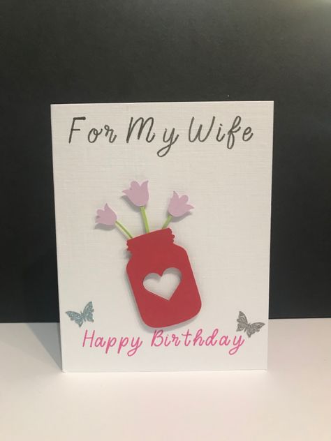 3D handmade Wife birthday card #birthdaycardshandmade #tiffincreations #birthday #wifecard #happybirthdaycards Birthday Card For Wife, Birthday Cards For Women, Wife Birthday, Handmade Birthday Cards, Happy Birthday Cards, Birthday Gift, Birthday Cards, Happy Birthday, Birthday Gifts